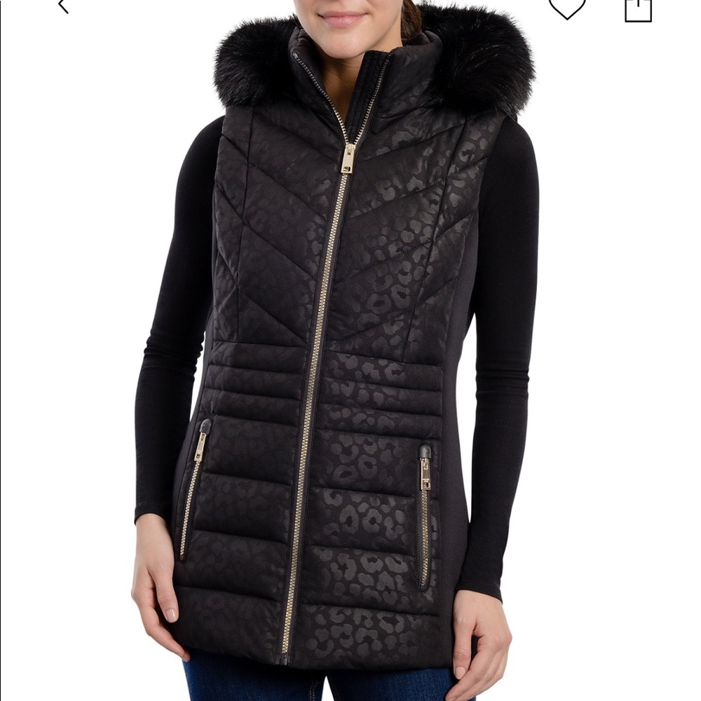 💥LAST2💥michael kors faux fur trim hooded vest xs+S (will add little gift)